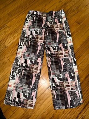 The Ragged Priest Wide-Leg Graphic Pants in Black & Pink